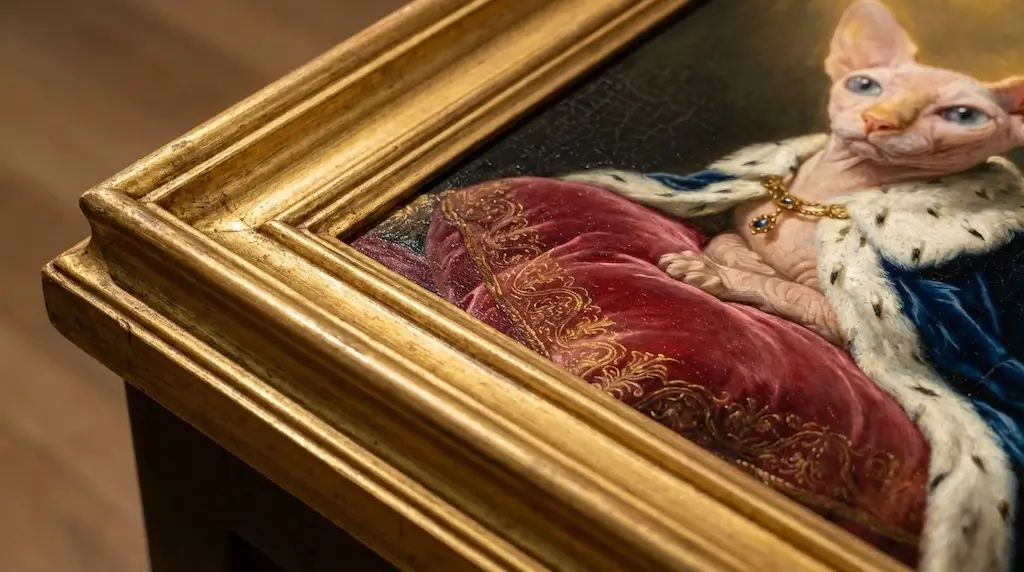 Canvas frame corner detail showing gallery wrap