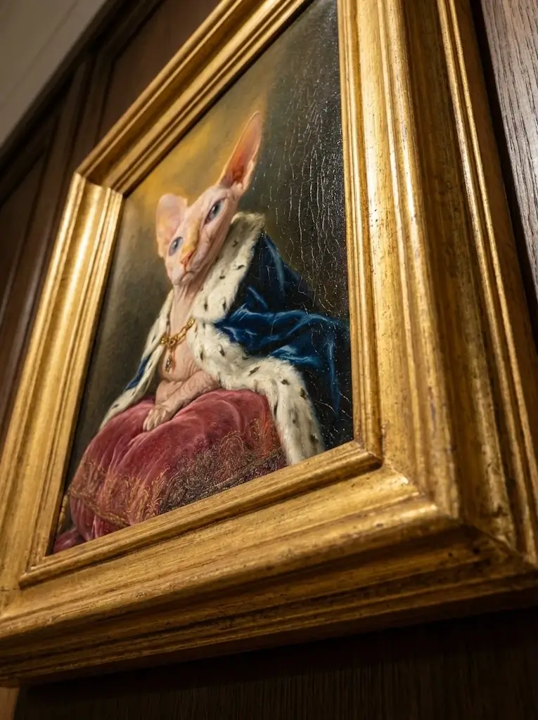 Canvas stretcher bar edge close-up