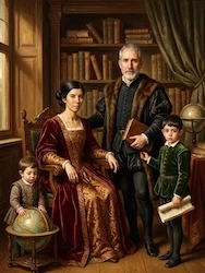 Family portrait painting
