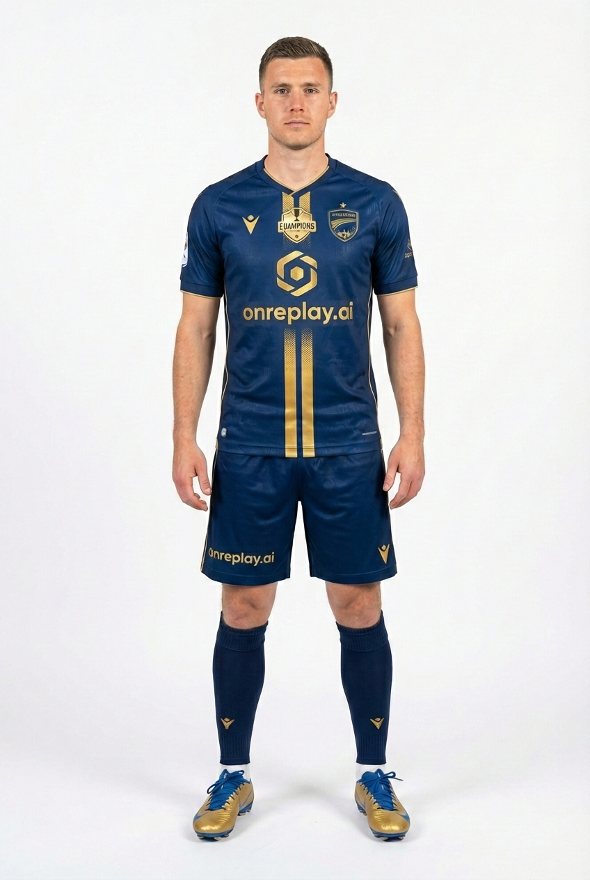 Example AI-generated soccer kit - complete outfit with jersey, shorts, socks and boots